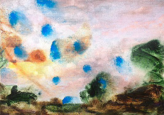 Land with blue rising