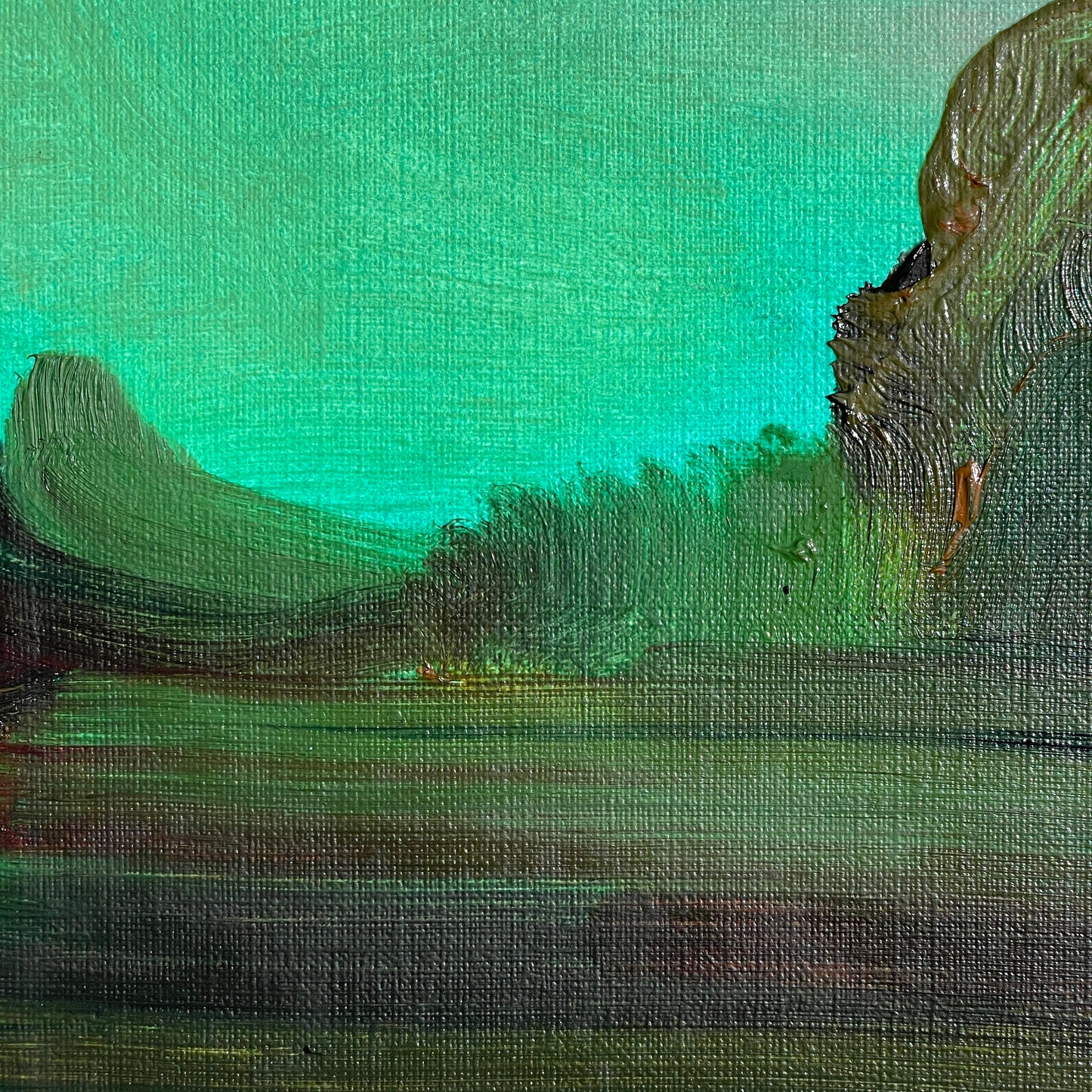 Fields under emerald skies