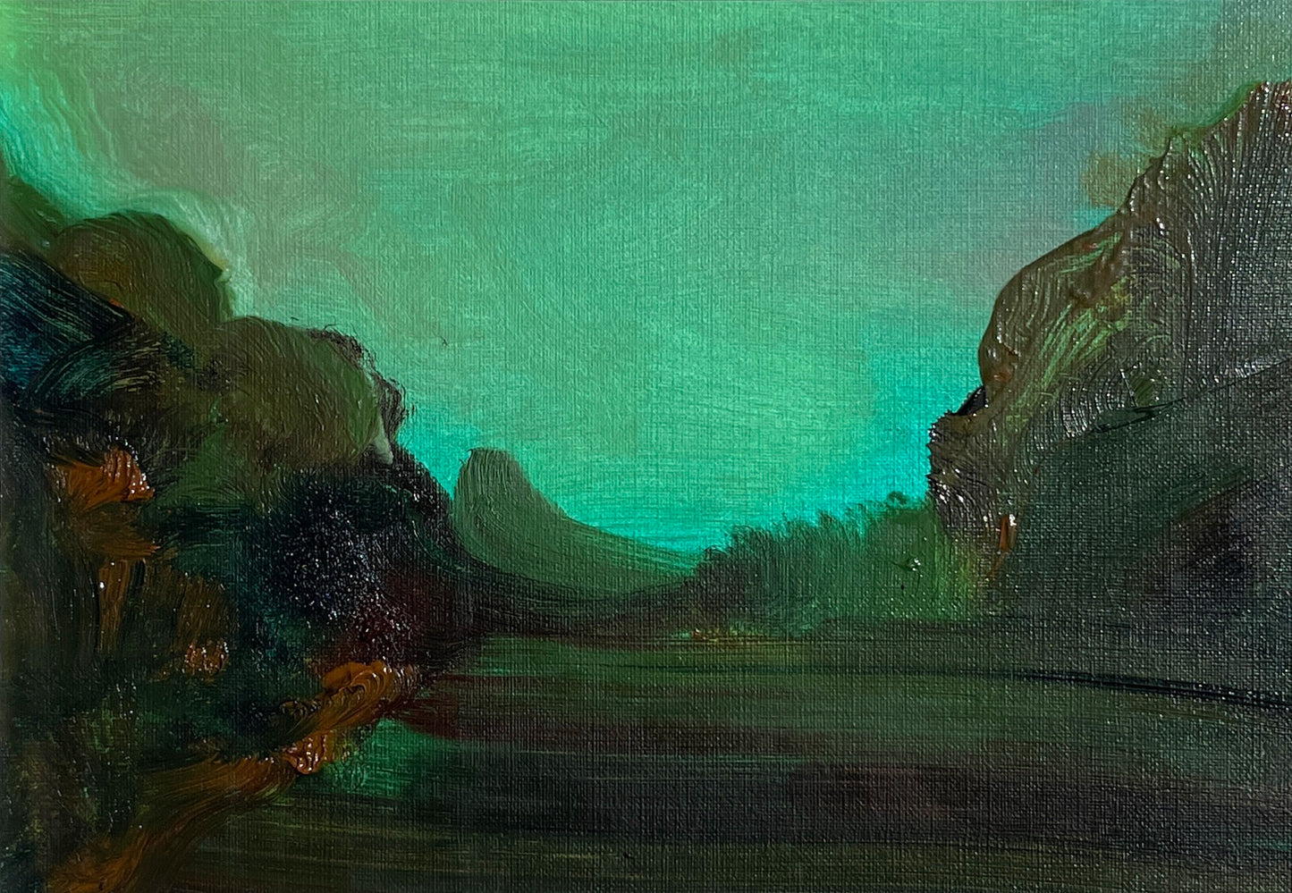 Fields under emerald skies