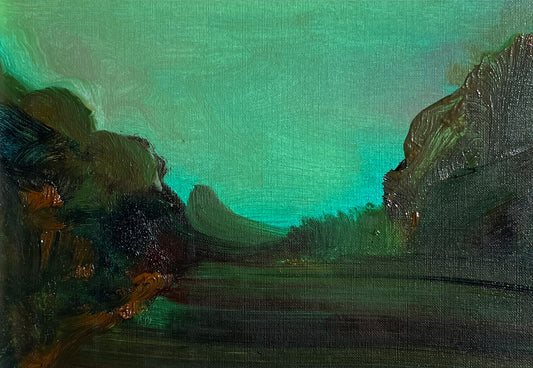 Fields under emerald skies