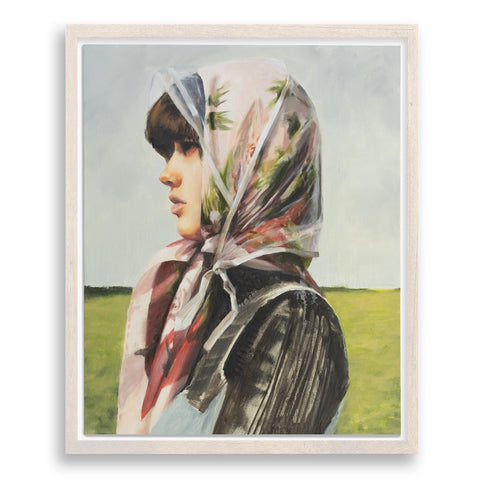 Farm girl with headscarf - Oil Painting by mostlyjavi