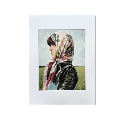 Farm girl with headscarf - Print by mostlyjavi