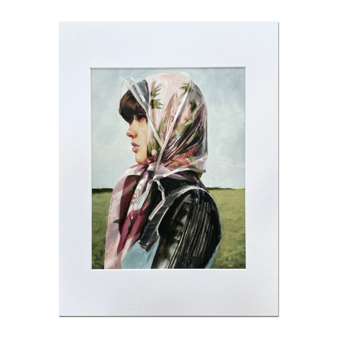 Farm girl with headscarf - Print by mostlyjavi